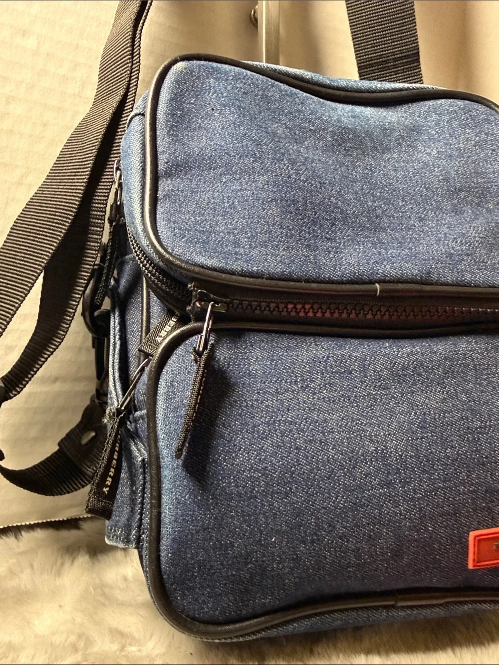 Burberry Navy Blue and Black Messenger Crossbody Bag